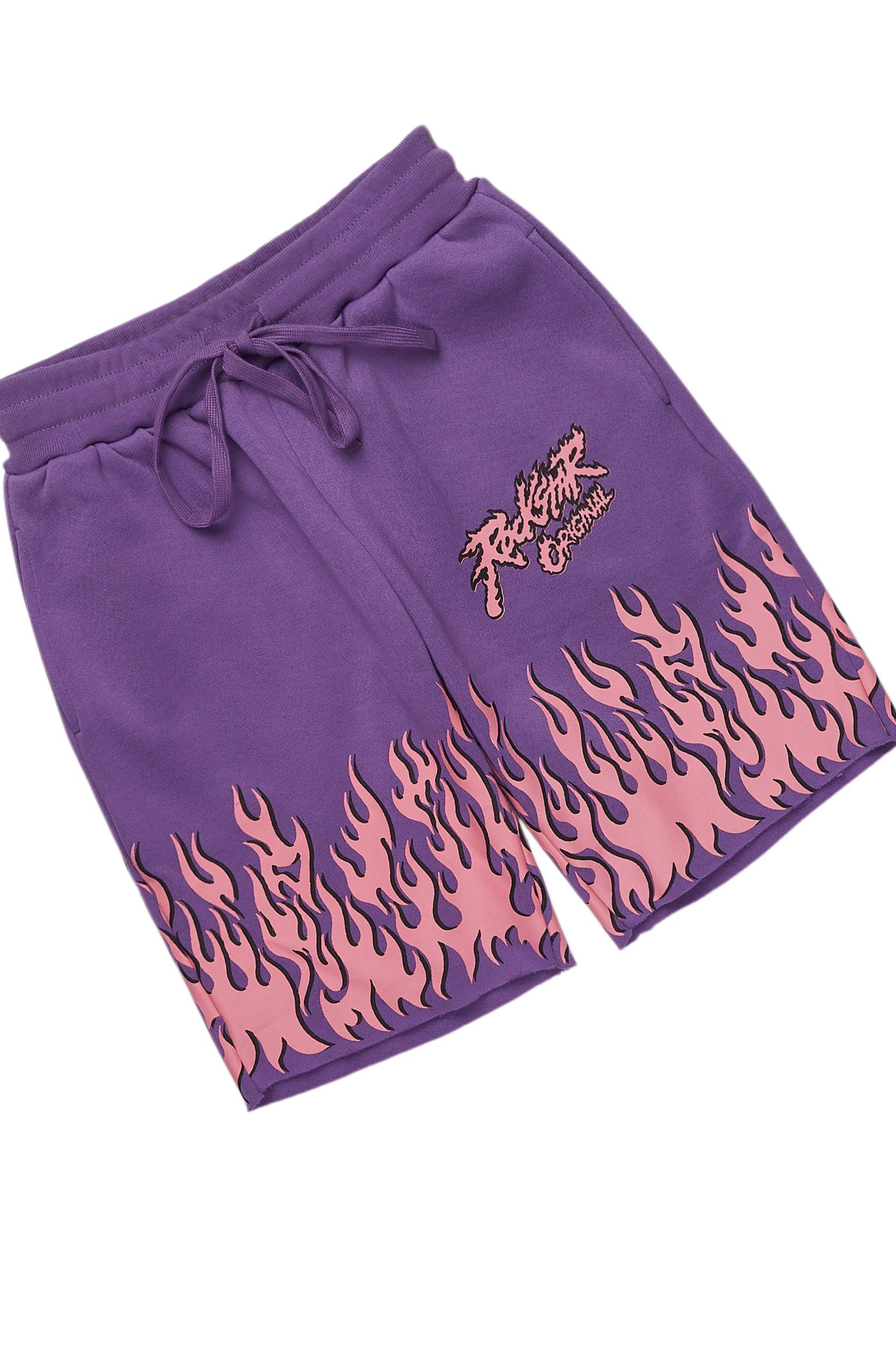 Arais Purple T-Shirt Short Set Female Product Image