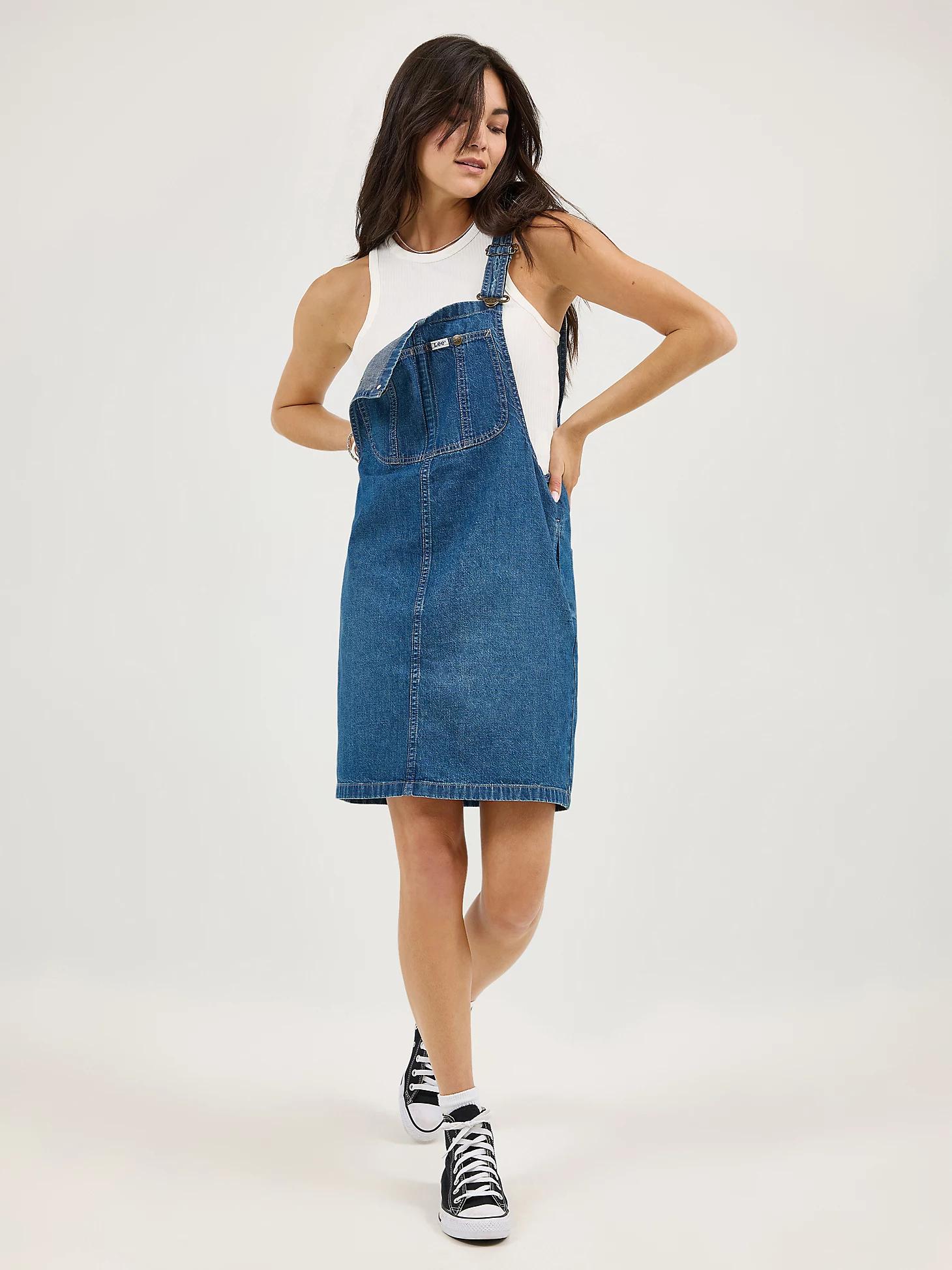 Women's Loose Bib Denim Overall Dress | Women's Skirts & Dresses | Lee® Product Image