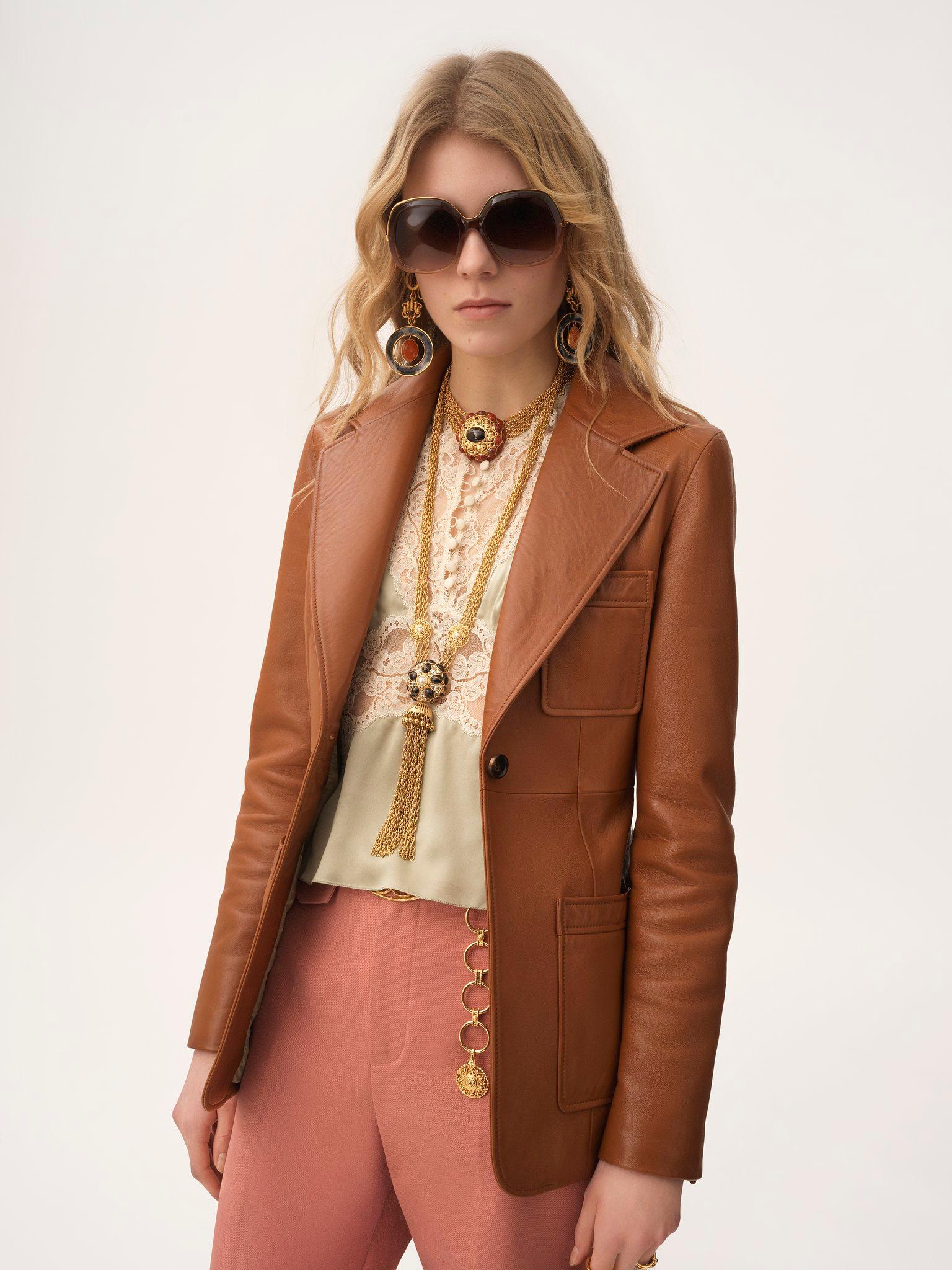 Tailored jacket in leather Product Image