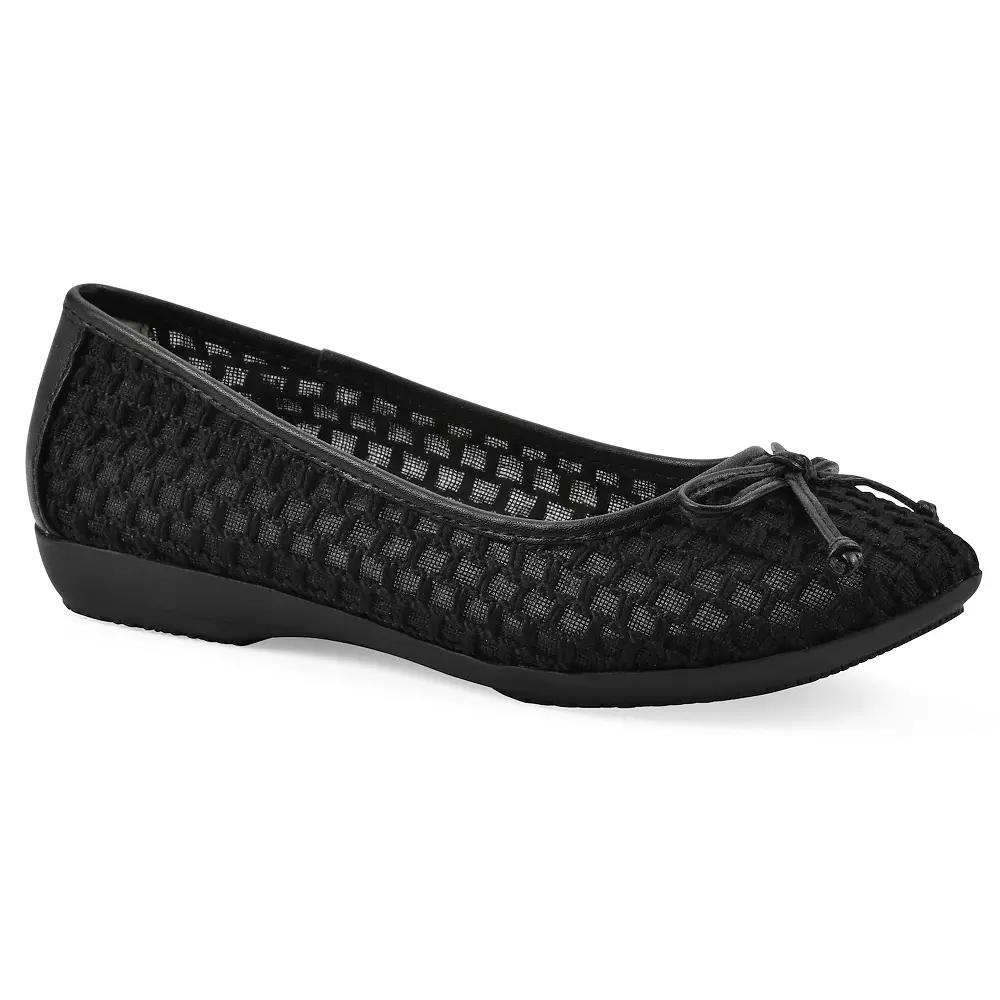 Cliffs by White Mountain Chelcy Women's Ballet Flats, Size: 11, Black Mesh Fabric Product Image