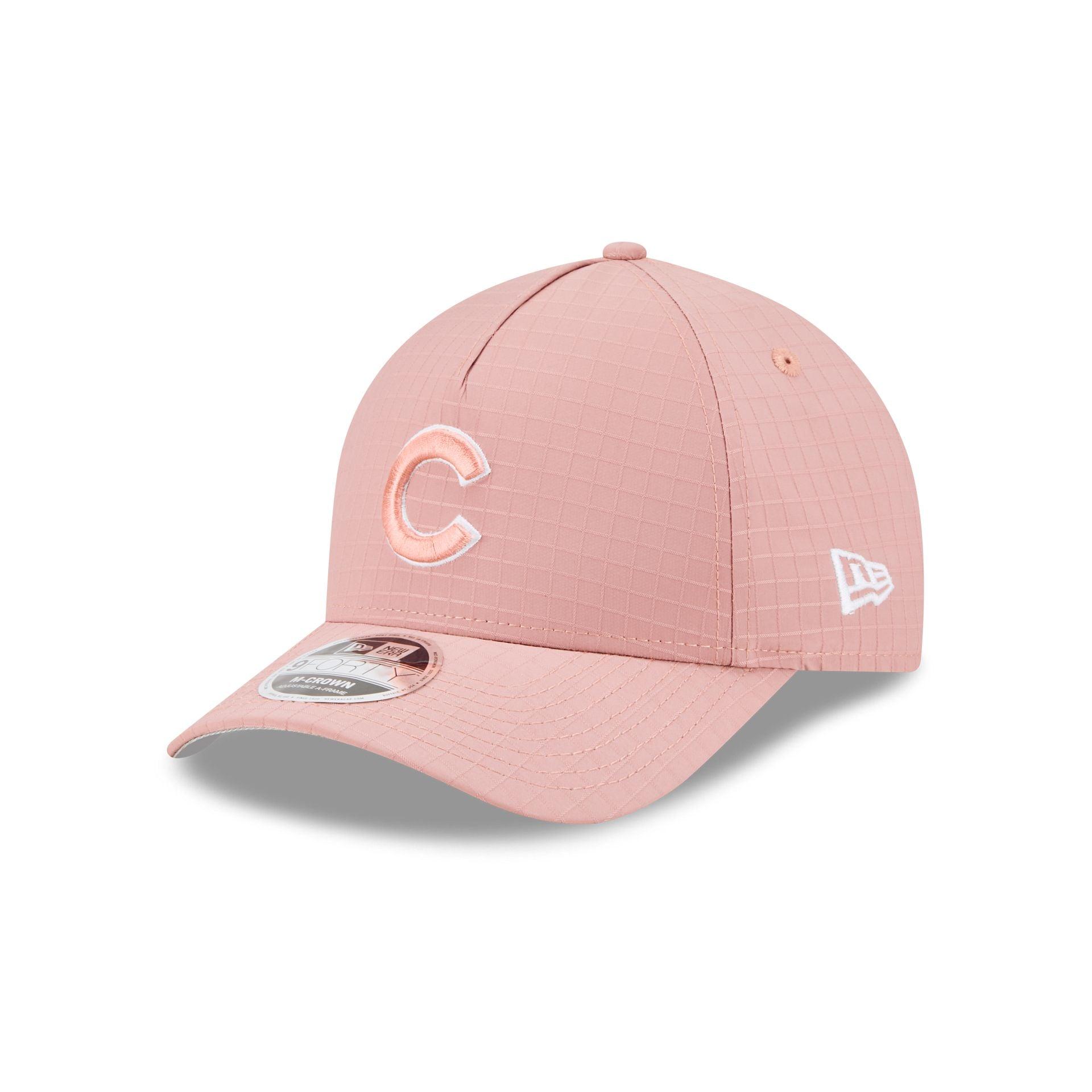 Chicago Cubs Pink Ripstop 9FORTY M-Crown A-Frame Snapback Hat Male Product Image