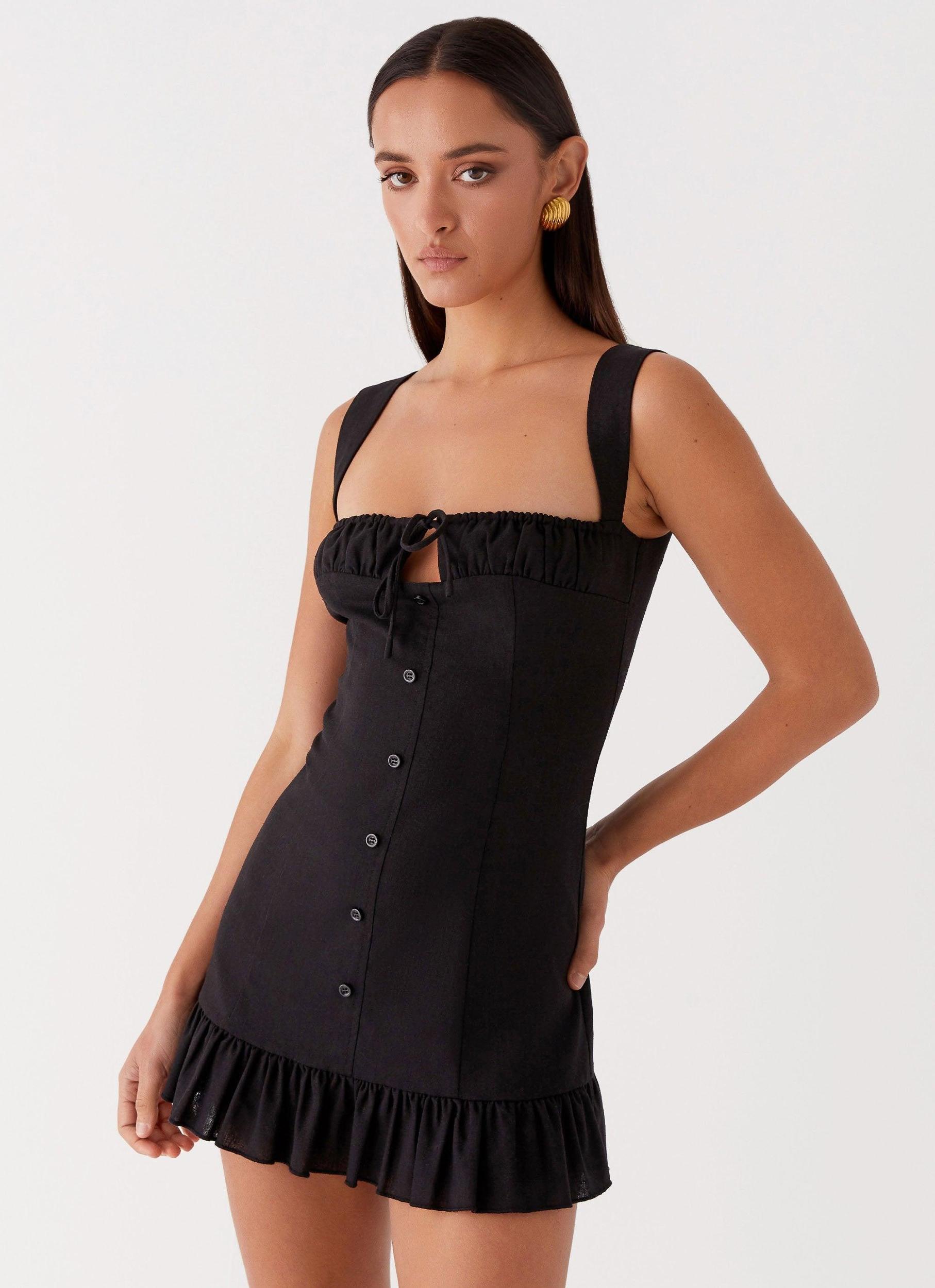 Kamielle Frill Mini Dress - Black Product Image
