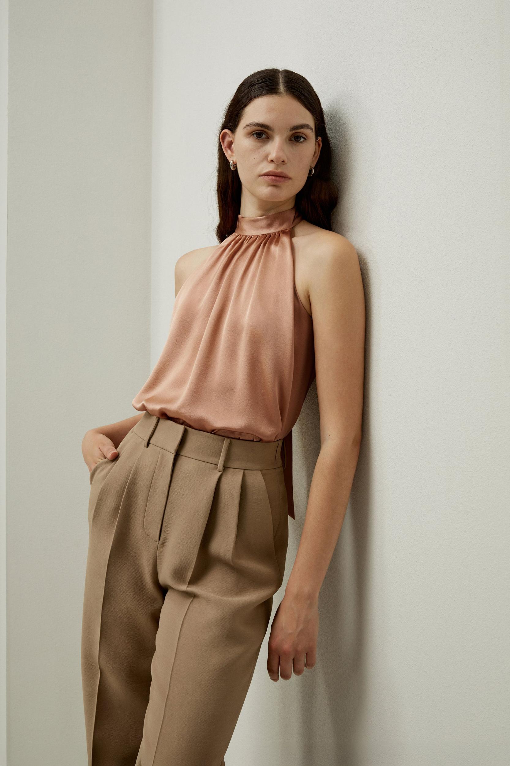 Graceful Breeze Silk Halter Top Product Image