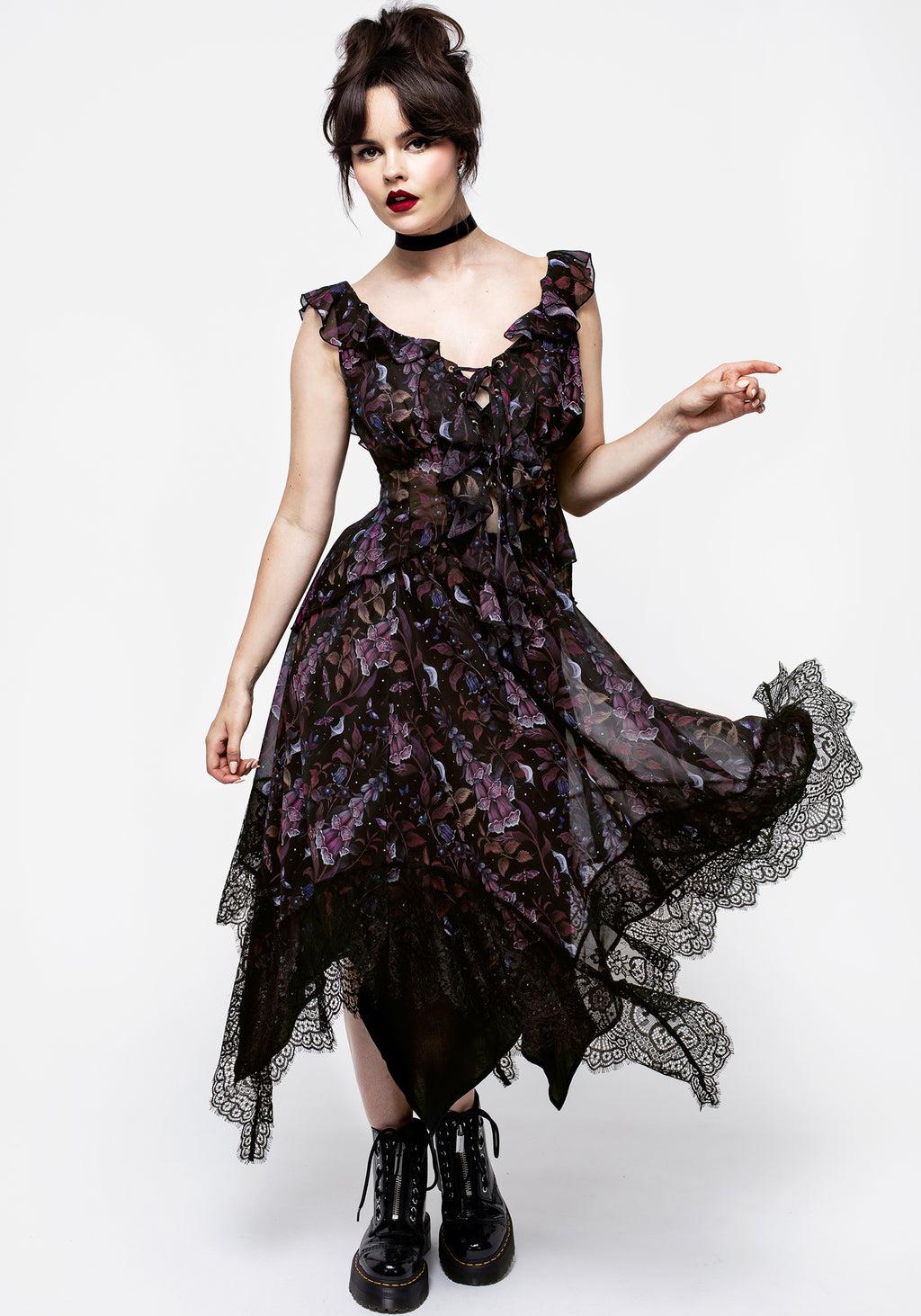 Foxglove Chiffon Handkerchief Hem Skirt Product Image