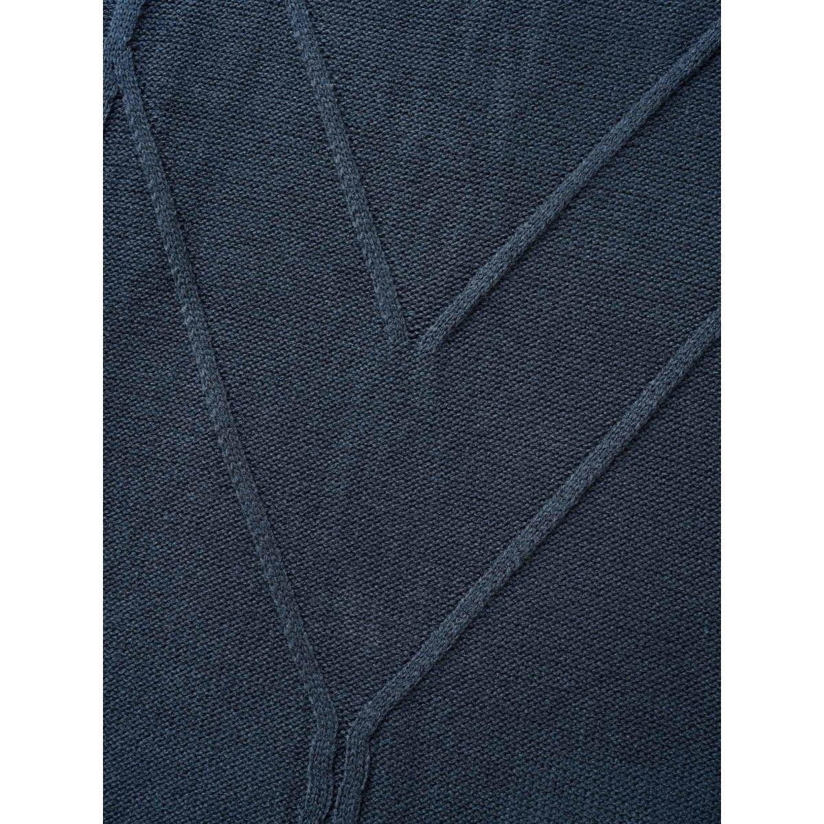 Plus Size V Neck Cable Knit Texture Pullover Midnight Women Leisure Loose Long Sleeve V-neck Casual Pullovers BloomChic 10/M Product Image