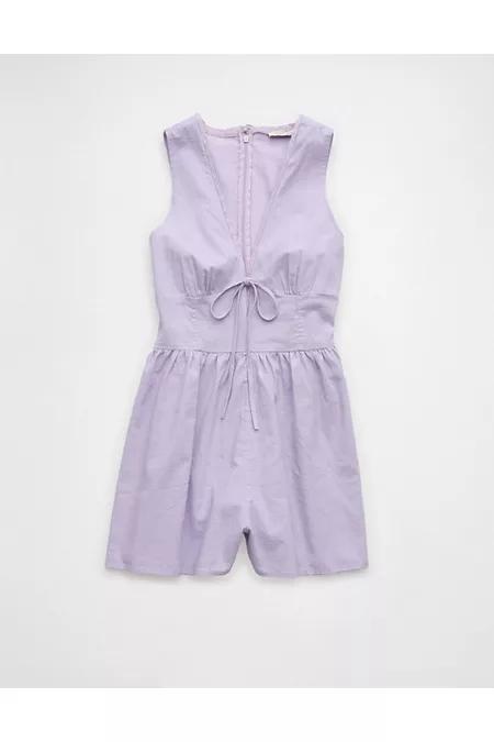 AE Tie Front V-Neck Romper Women's Product Image