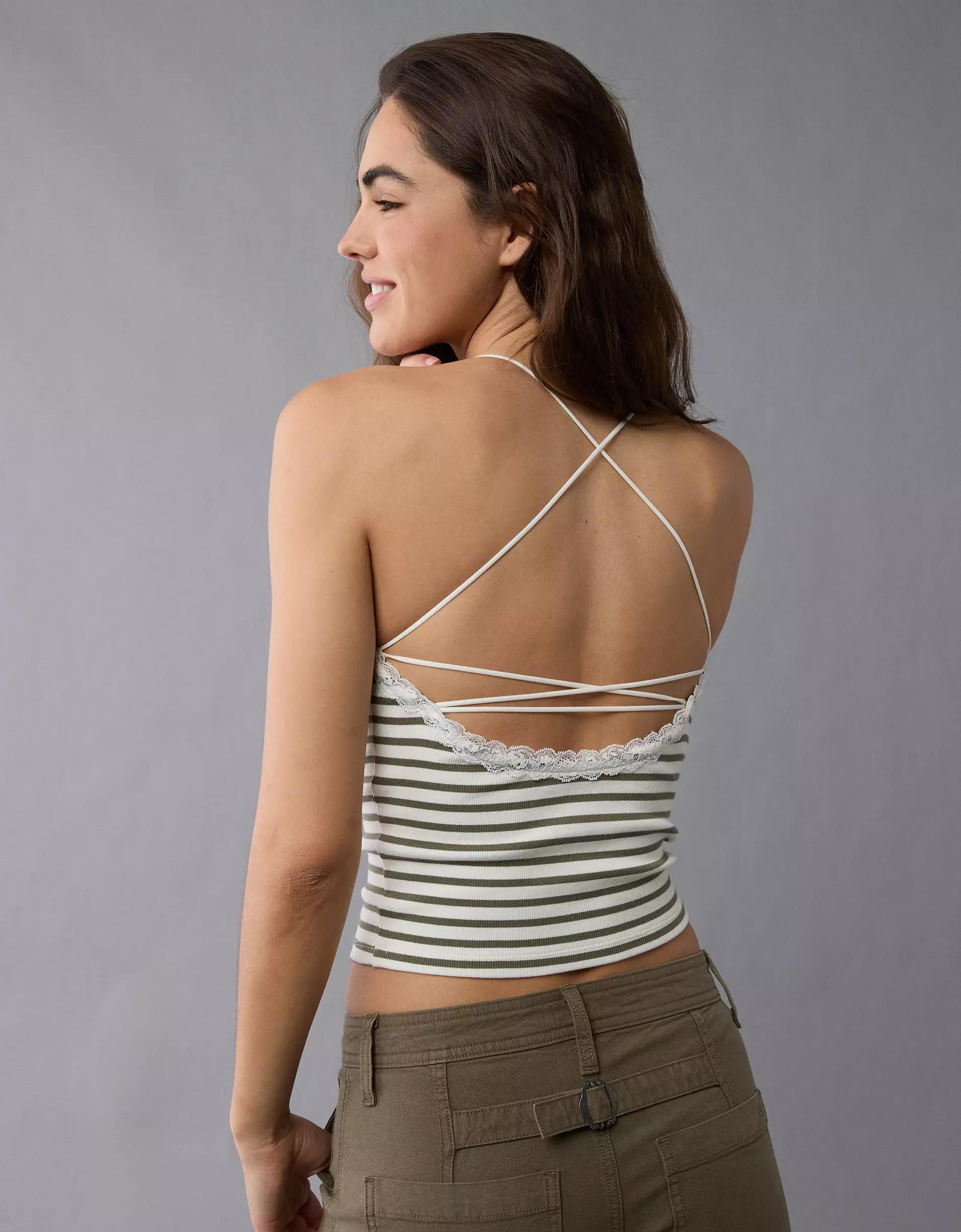 AE Strappy Go Lucky Cropped Lace Tank Top Product Image