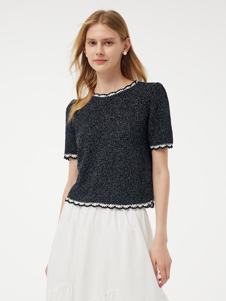 Cotton Glitter Women Knit Top Product Image