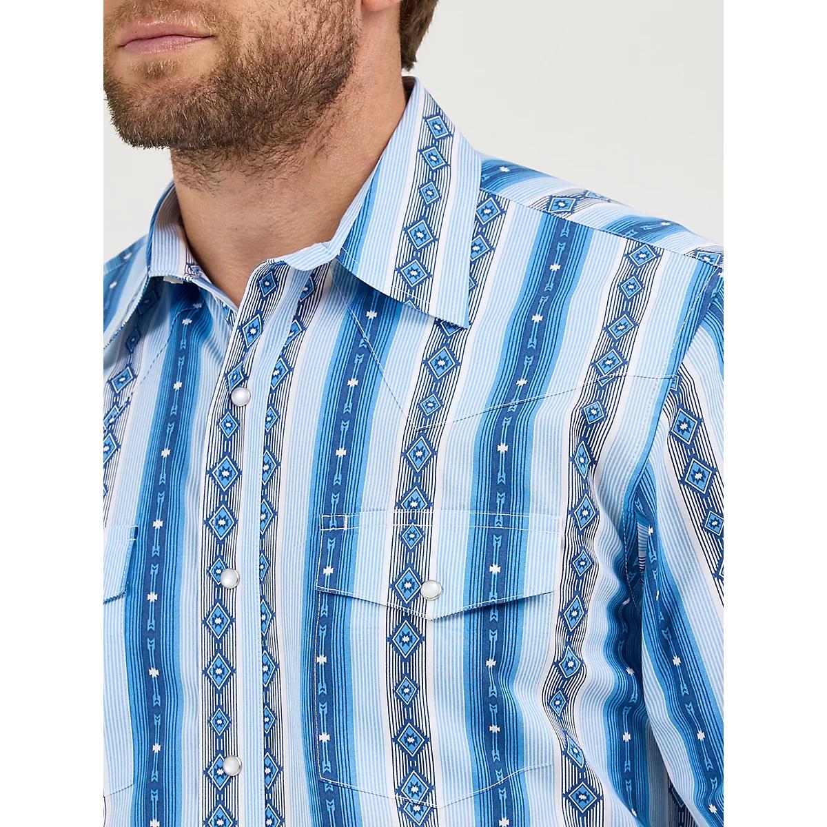 Men's Checotah® Long Sleeve Western Snap Printed Shirt in Ocean Product Image