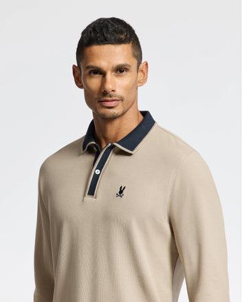 MENS KENT LONG SLEEVE PIQUE POLO - B6M935D200 Product Image