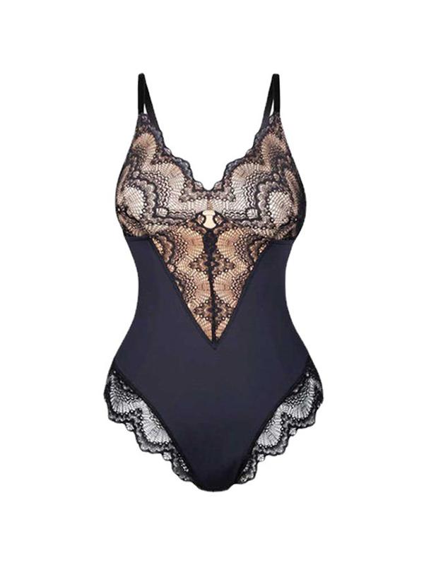 Sexy V-Neck Body Shaping Lace Waist Bodysuits Product Image