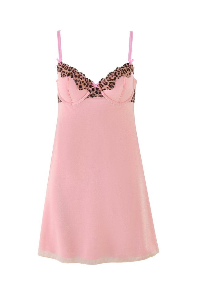 AMARI SLIP DRESS - PINK : LEOPARD Product Image