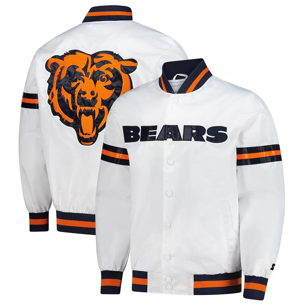 Men's Starter White Chicago Bears Scout Full-Snap Varsity Jacket,  Product Image