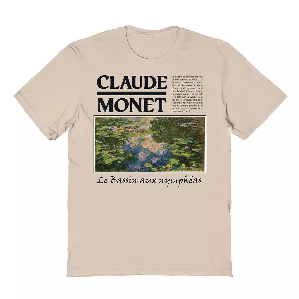 Men's Fine Art - Claude Monet - Waterlillies Graphic Tee, Size: Large, Beige Khaki Product Image