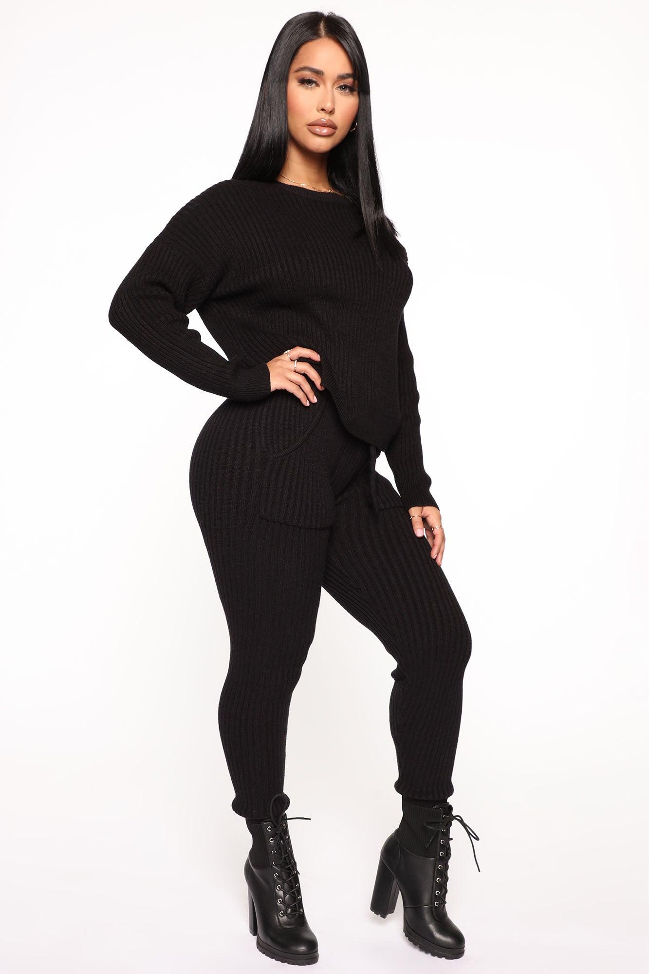 Cozy Nights Pant Set - Black Female Product Image