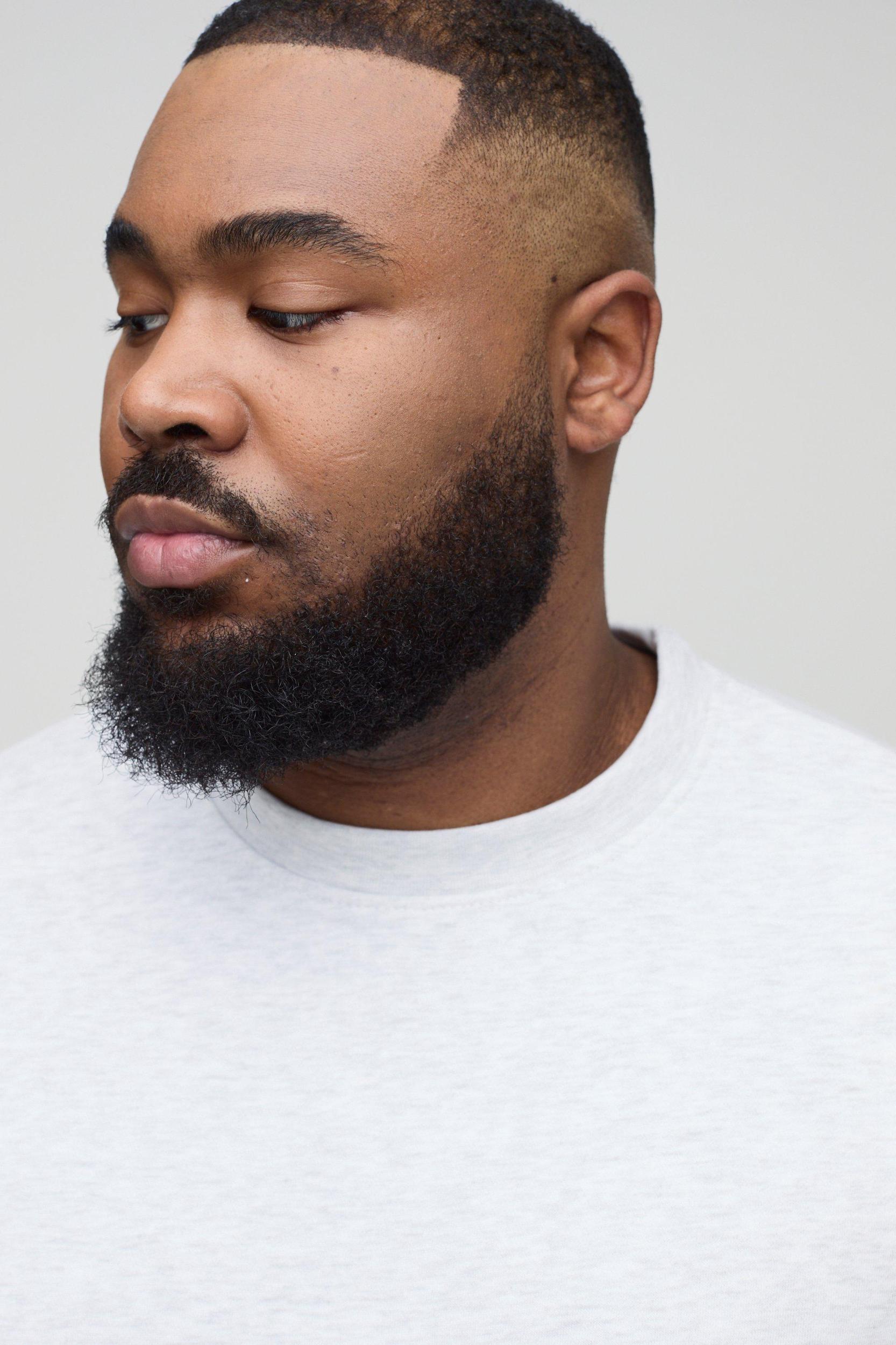 330GSM Plus Regular Fit Crew Neck Sweatshirt In Grey Marl | boohooMAN USA Product Image