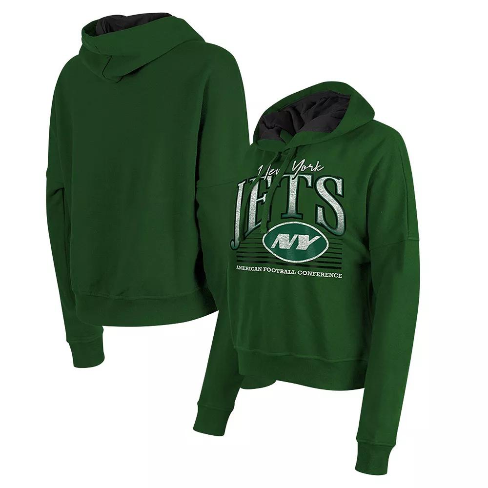 Women's New Era Heather Green New York Jets Boxy Pullover Hoodie,  Product Image