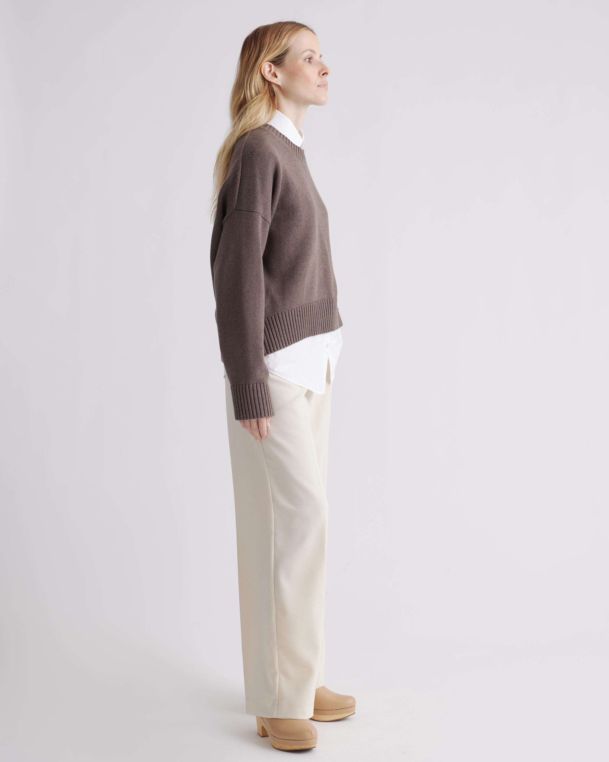 Quince | Women's Boyfriend Crew Sweater Size XS, Organic Cotton Product Image