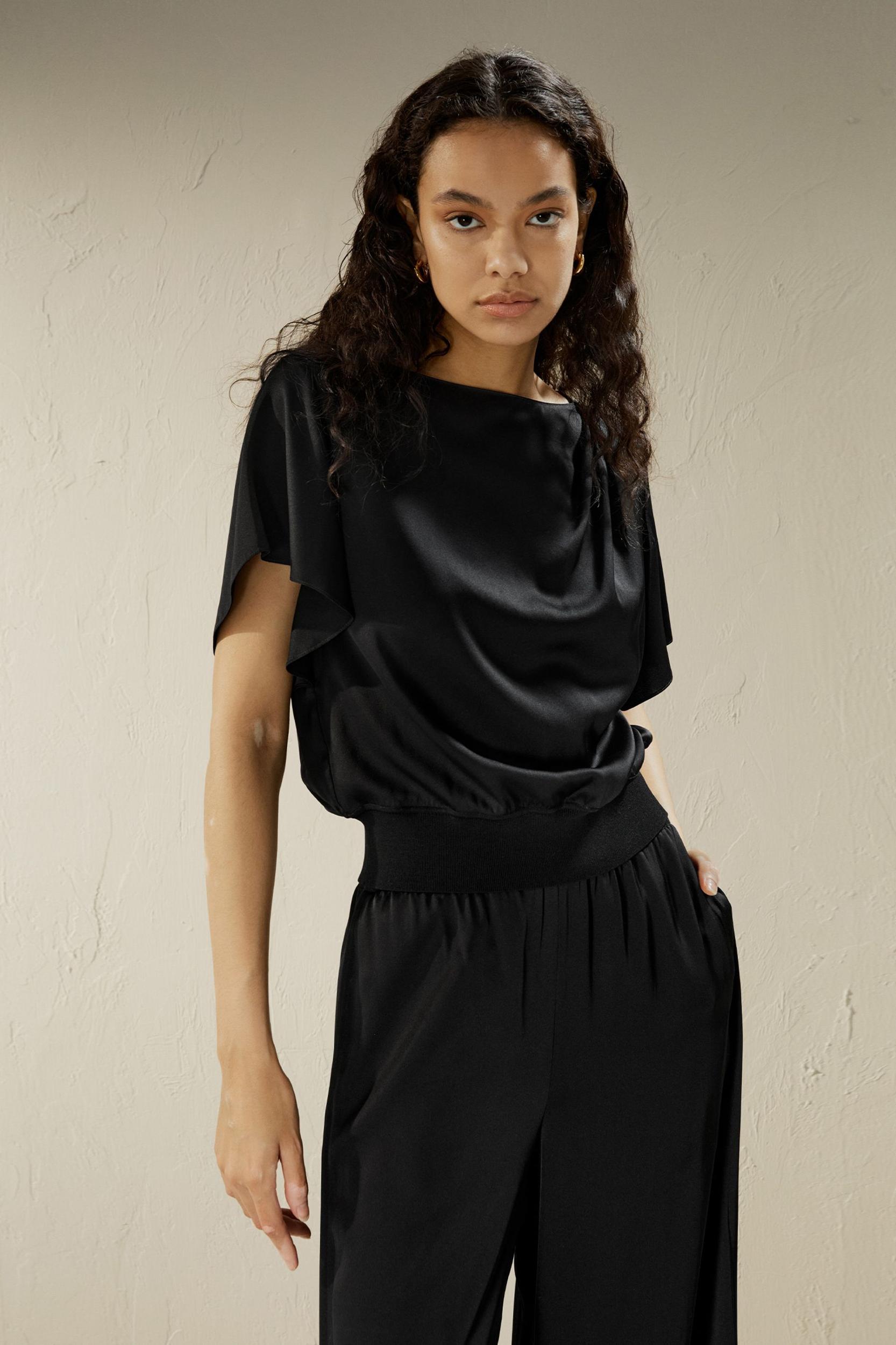 LILYSILK Silk Tshirt Women Black Breathable Basic Meticulously Crafted Seams High Quality Silk Fibers XL Product Image