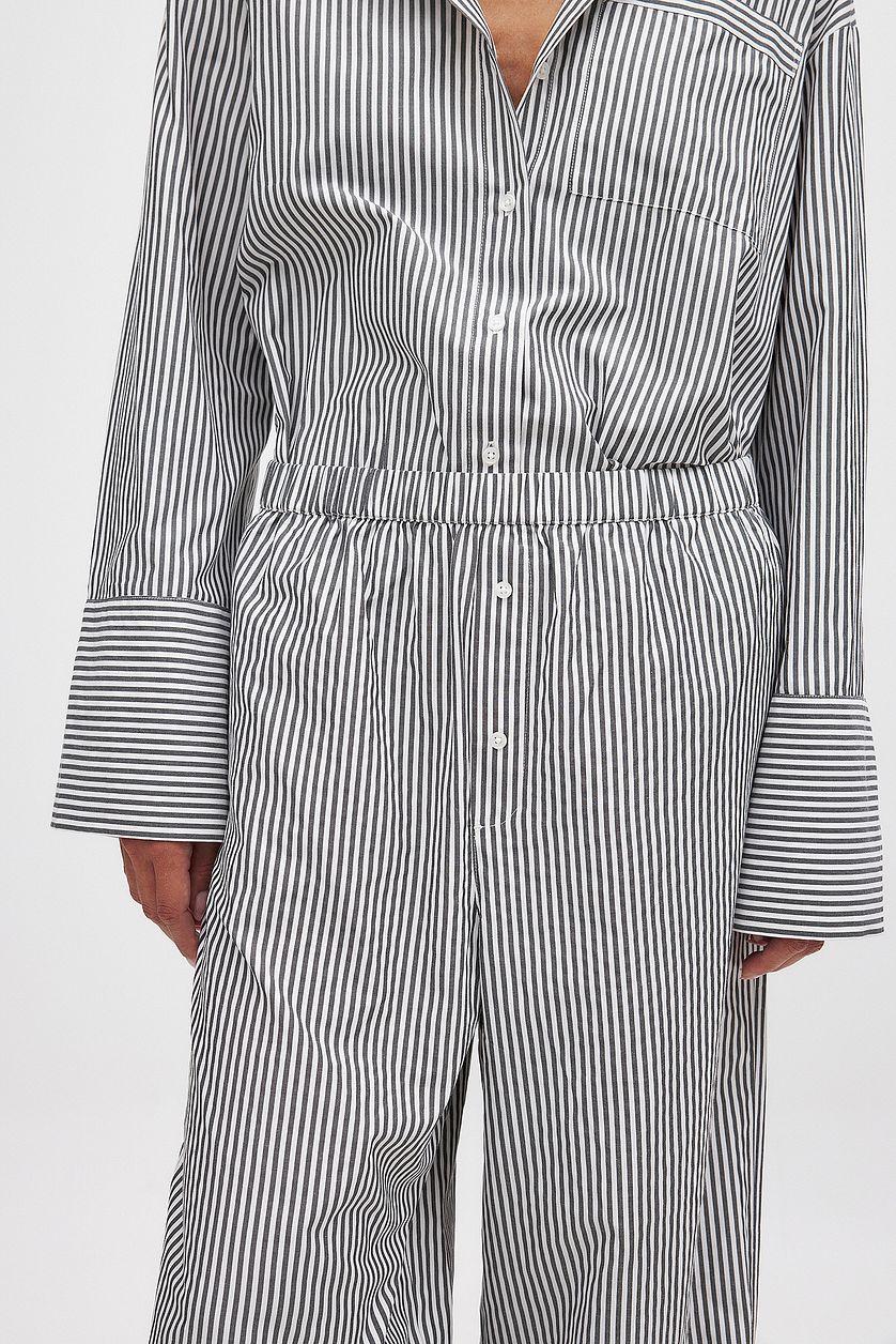 Elastic Waist Striped Trousers Product Image