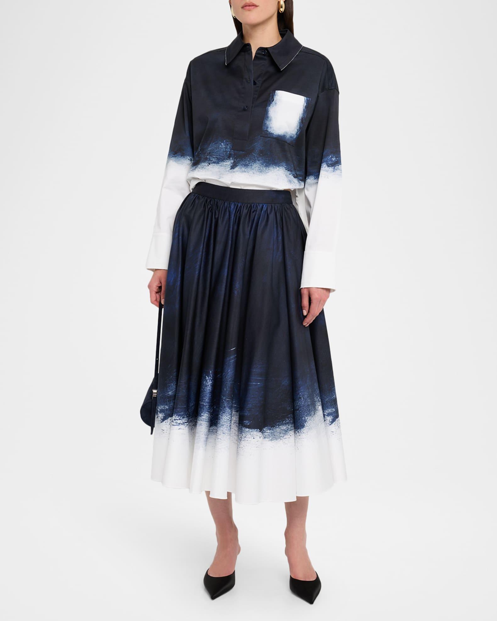 Long-Sleeve Printed Cotton Popover Product Image