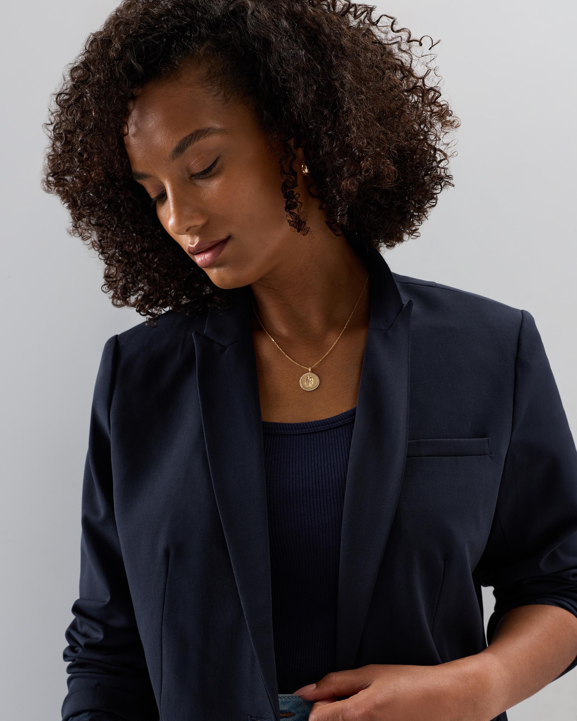 Quince | Women's 14K Gold Pave Zodiac Medallion Charm Product Image