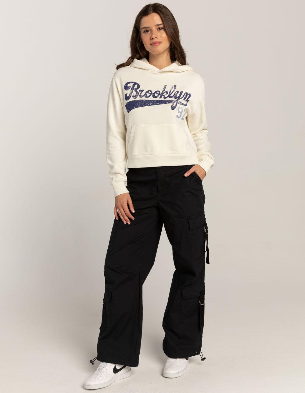 FULL TILT Brooklyn Crop Womens Hoodie - CREAM Product Image
