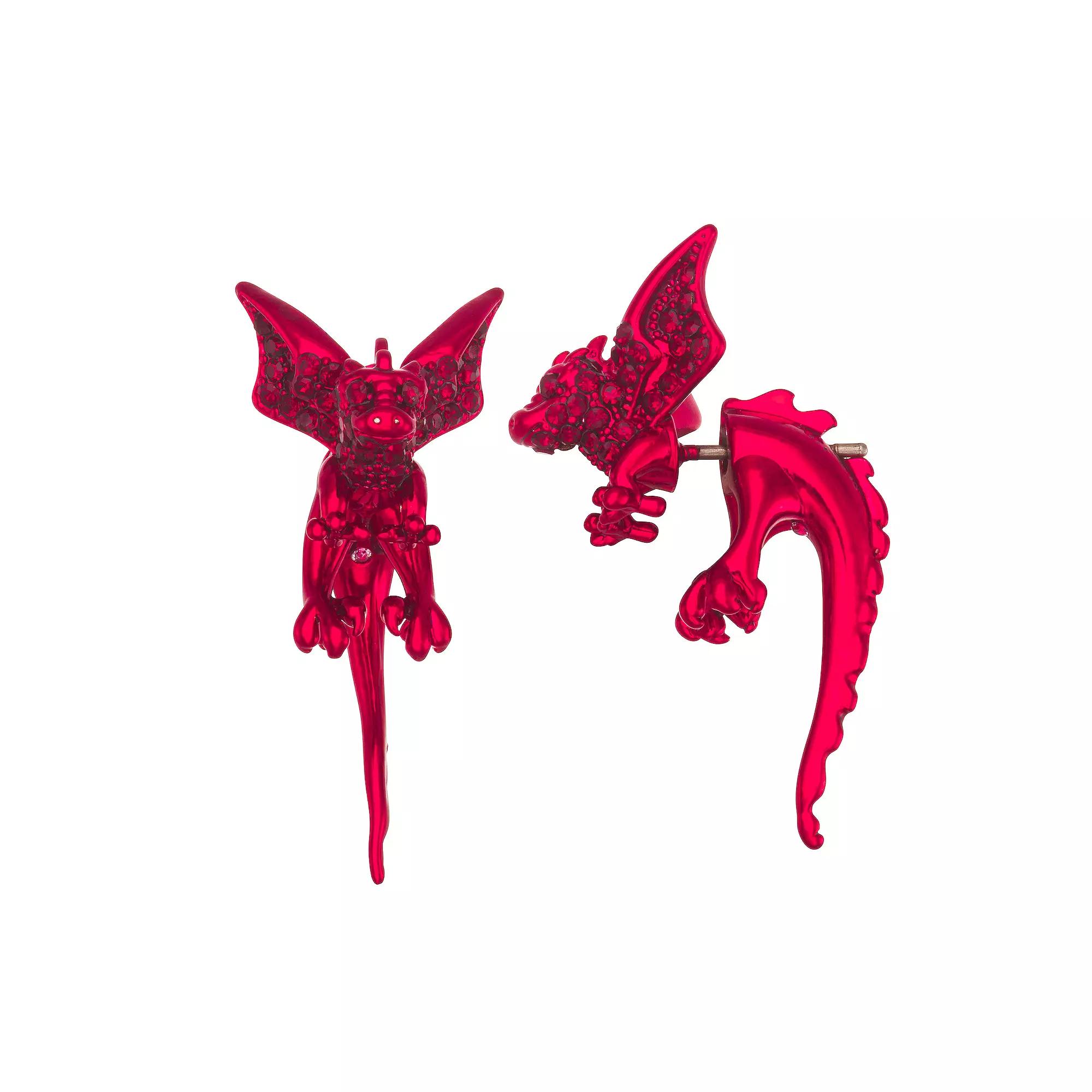 Simply Vera Vera Wang Red Tone Dragon Floater Earrings, Women's Product Image