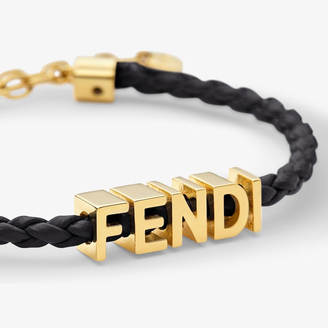 Fendigraphy BraceletBlack leather bracelet Product Image