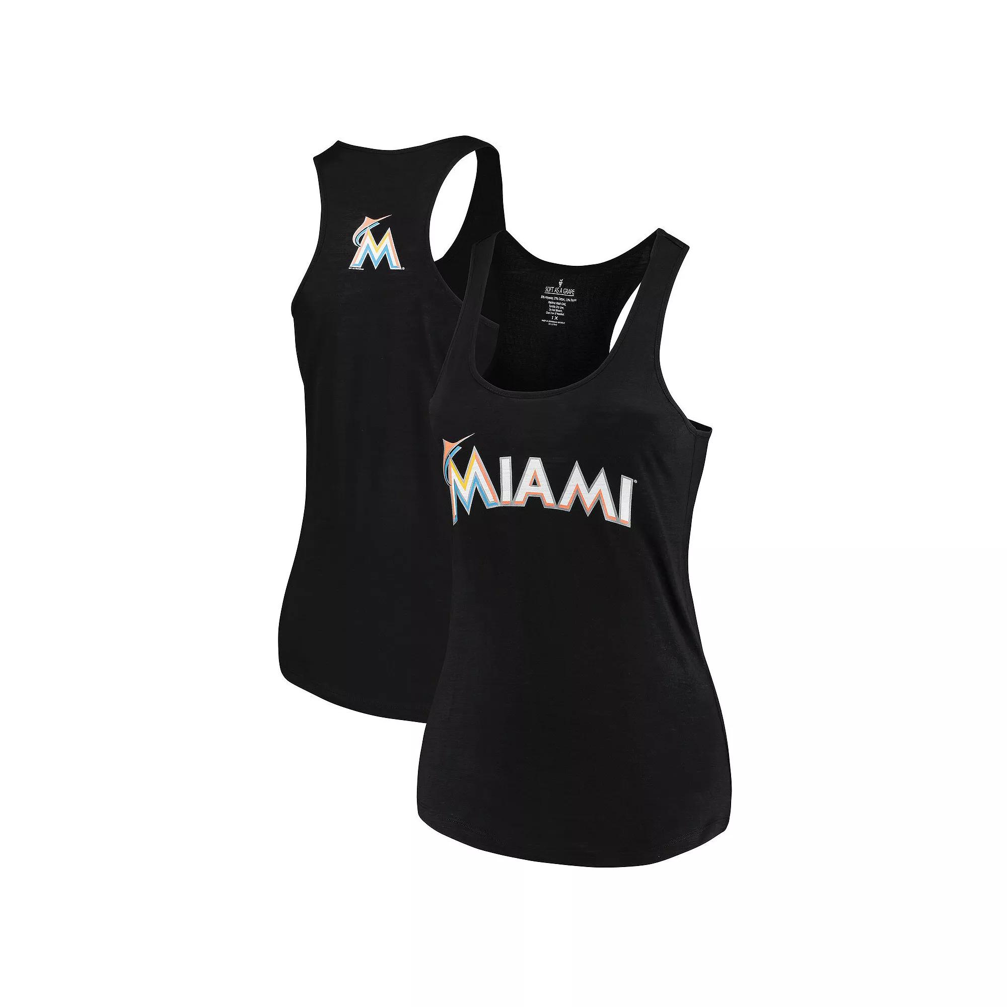 Women's Soft as a Grape Black Miami Marlins Plus  Product Image