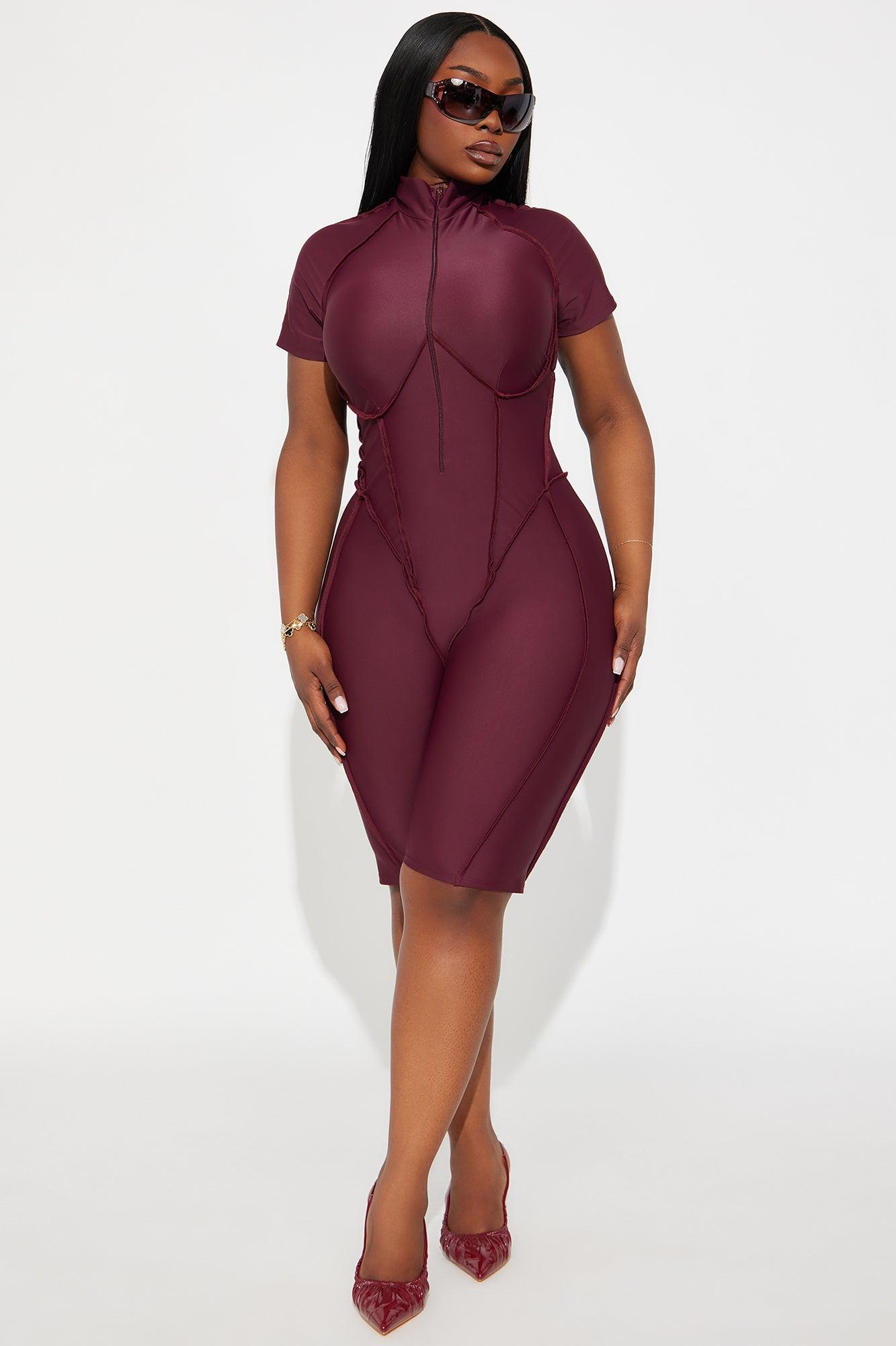 On The Daily Romper - Burgundy Female Product Image