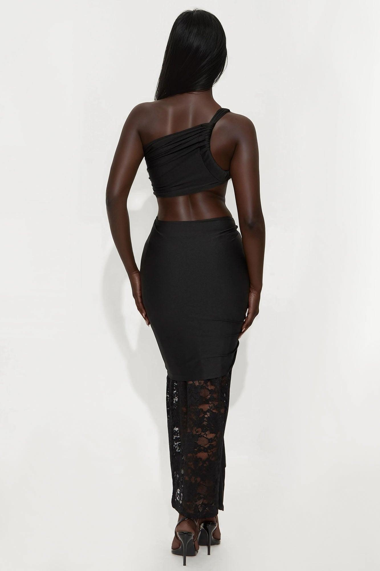 Forbidden Lace Maxi Skirt Set - Black Female Product Image