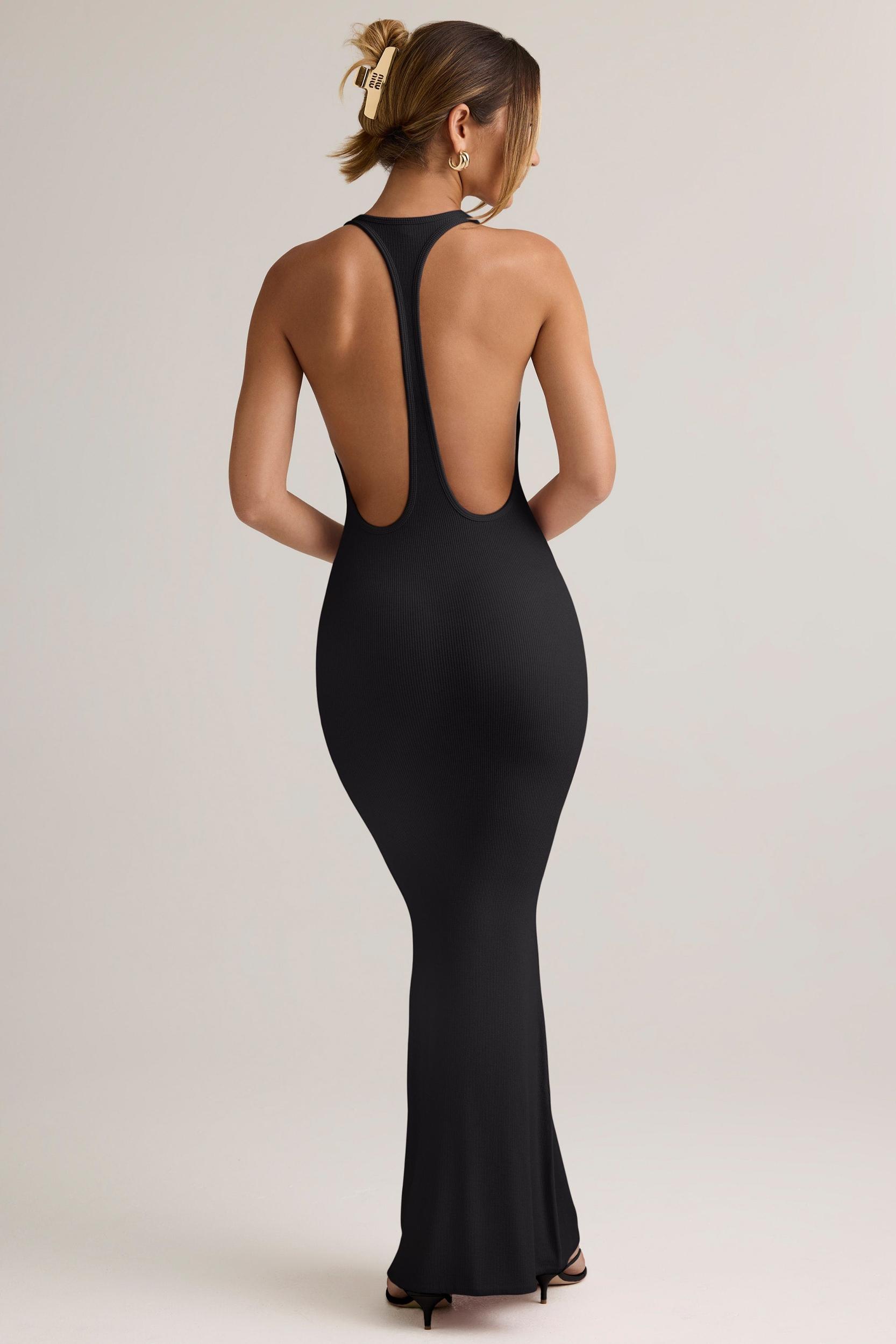 Modal Racerback Maxi Dress in Black Product Image