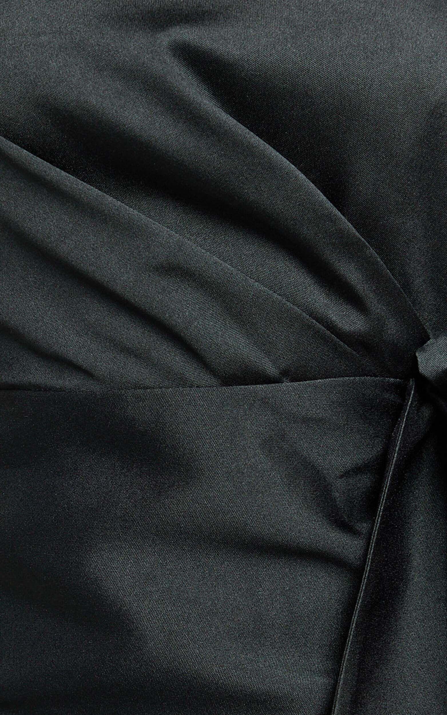 Jayce Mini Dress - Strapless Drape Dress in Black Product Image