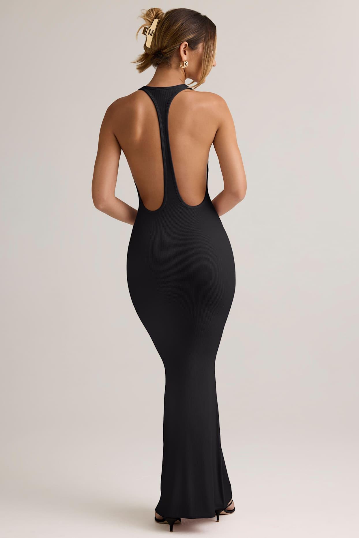 Modal Racerback Maxi Dress in Black Product Image