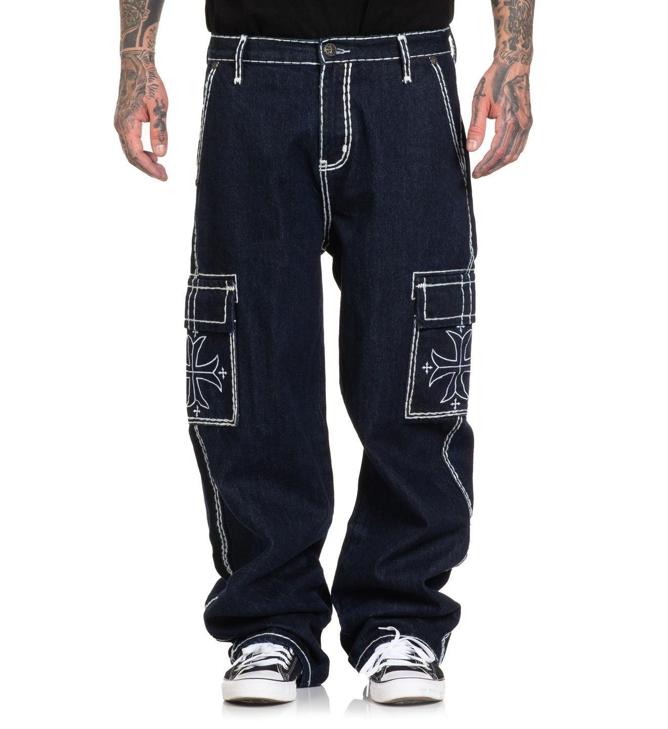 Wide Leg Cargo Jeans Male Product Image