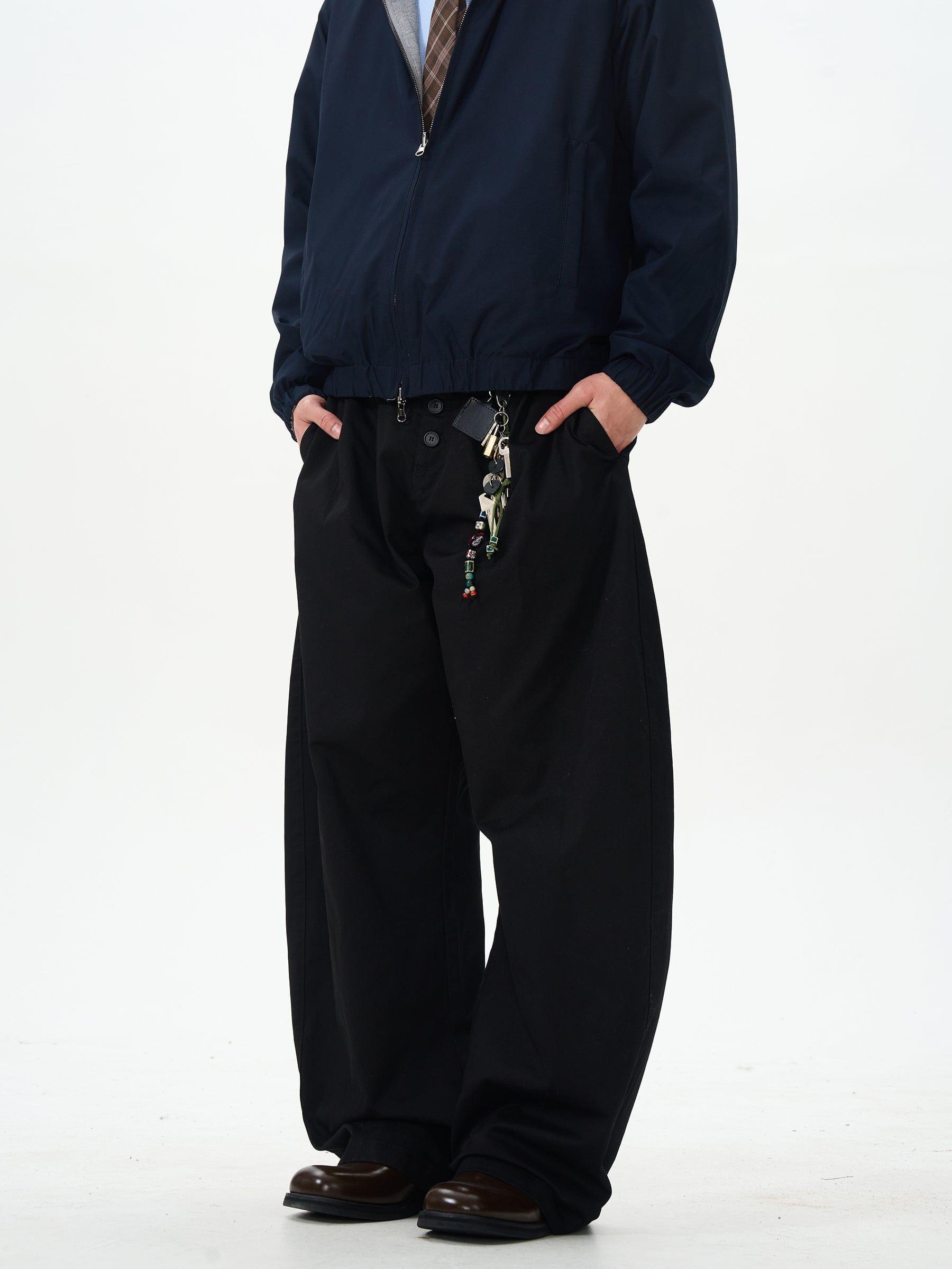 RT No. 12572 PLEATED WIDE STRAIGHT PANTS Product Image