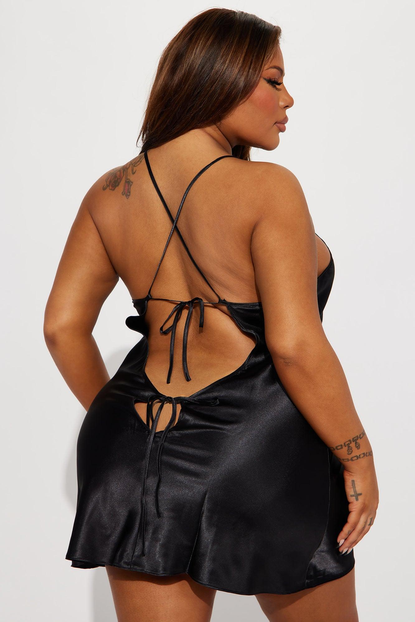 Feeling So Shy Satin Robe Set - Black Product Image