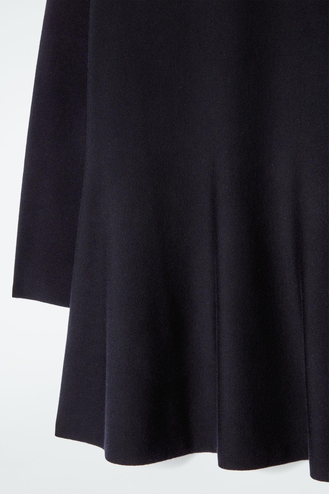 FLARED HIGH-NECK WOOL MINI DRESS Product Image