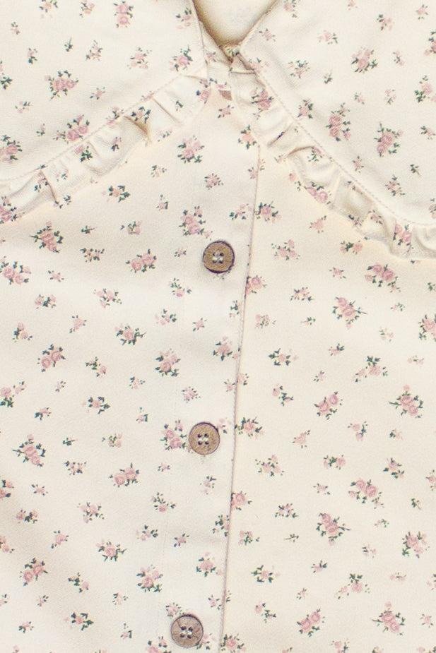 Floral Peter Pan Collar Denim Dress Product Image