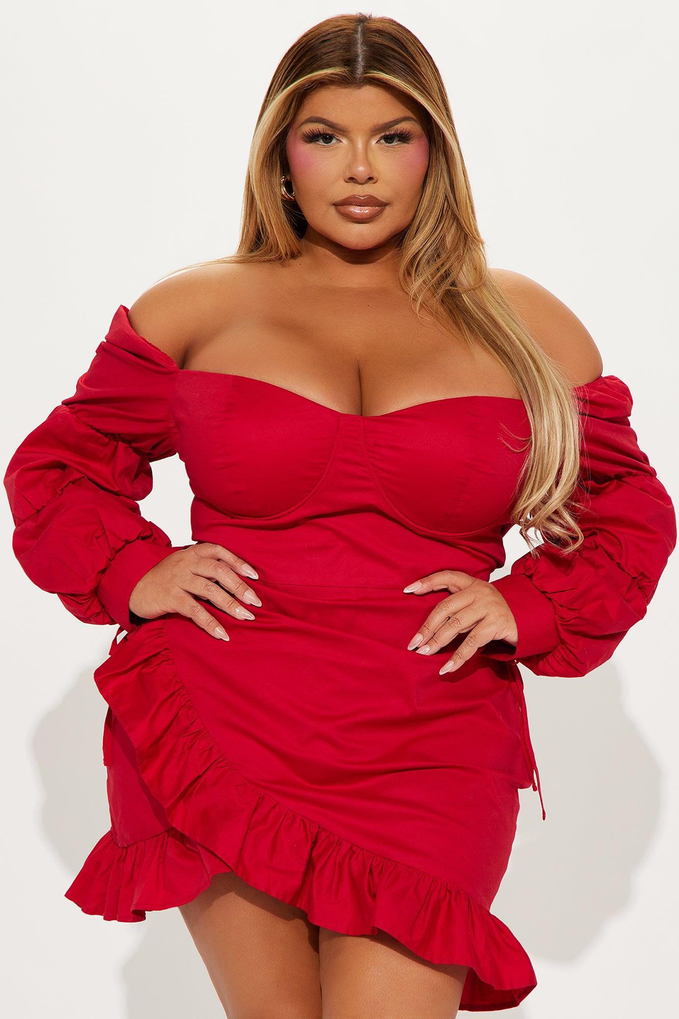 Miranda Poplin Mini Dress - Red Product Image