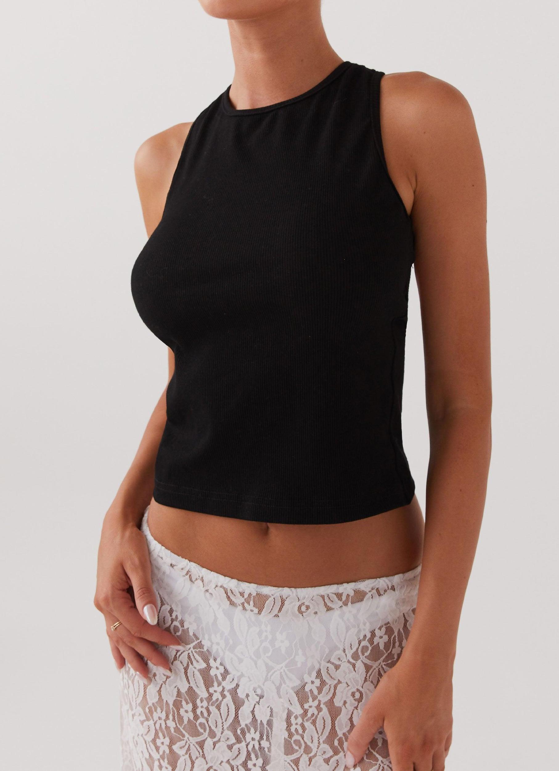 Alice Cut Out Tank Top - Black Product Image