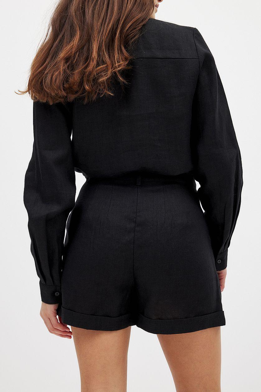 Linen Folded Shorts Product Image