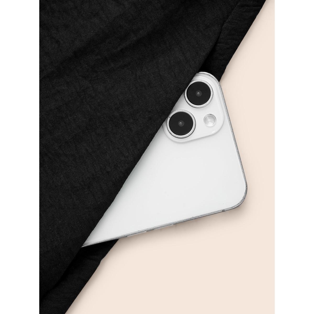 Plus Size Plaid Notched Collar Dolman Sleeve Dress Black Women At the Office Belted Notched collar Short sleeve Curvy BloomChic 28/5X Product Image