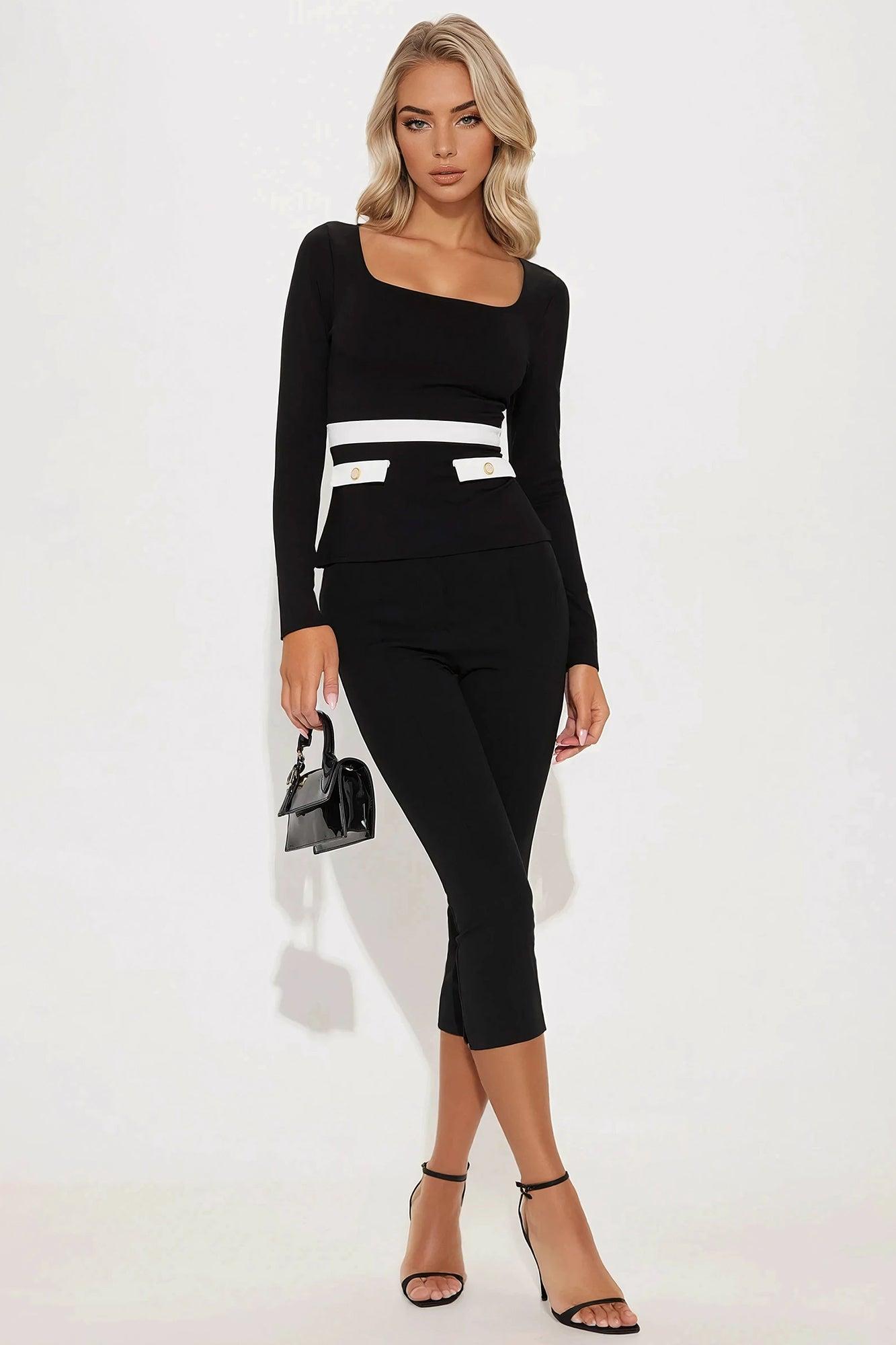 Best Result Long Sleeve Top - Black/White Product Image