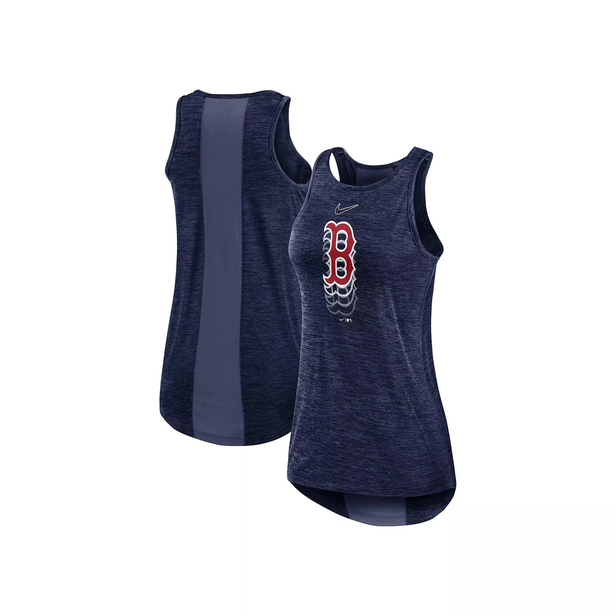 Women's Nike Navy Boston Red Sox Logo Fade High Neck Performance Tank Top, Size: XS, Blue Product Image