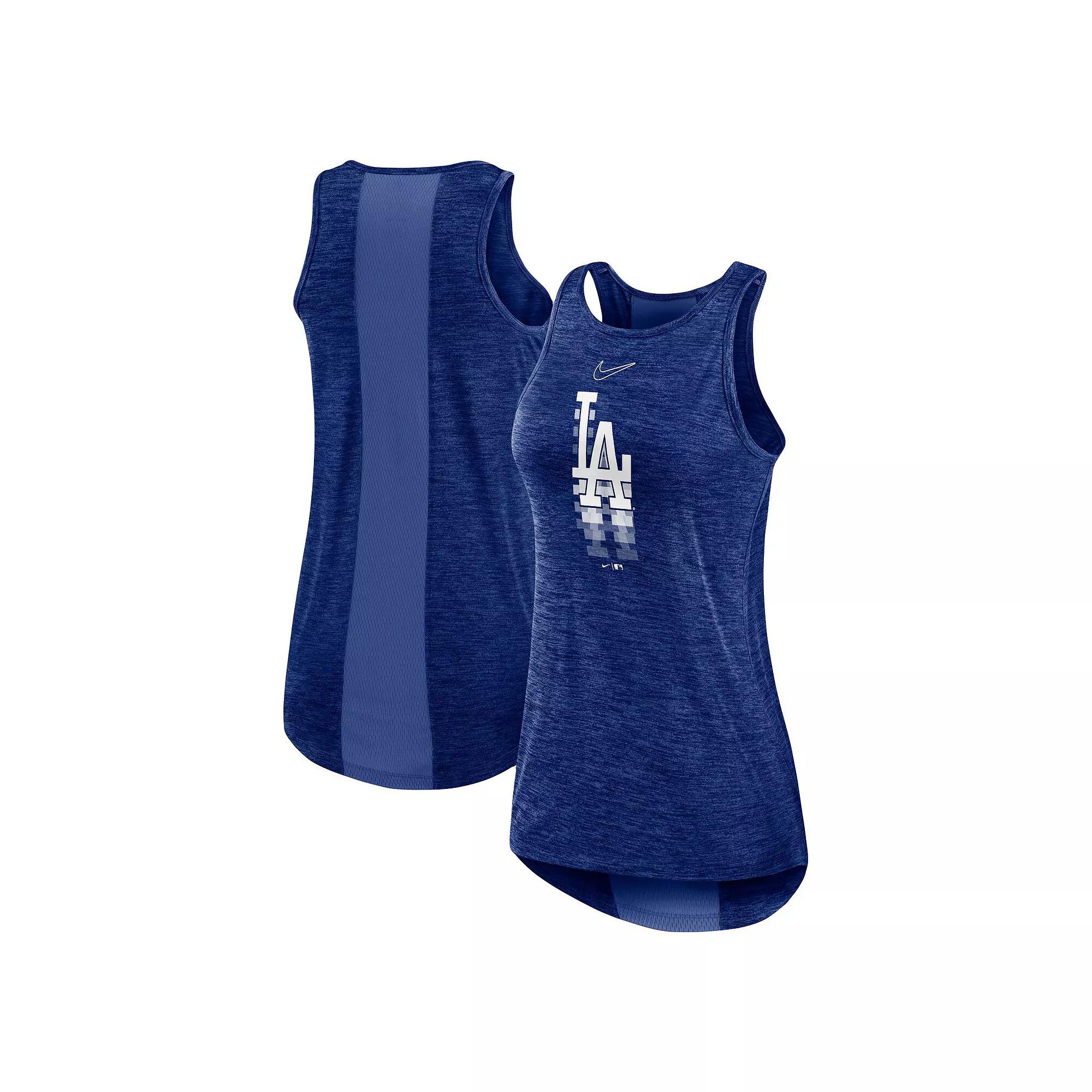 Women's Nike Royal Los Angeles Dodgers Logo Fade High Neck Performance Tank Top,  Product Image
