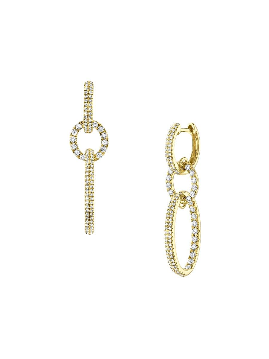 Womens Kate 14K Gold & 1.00 TCW Diamond Drop Earrings Product Image