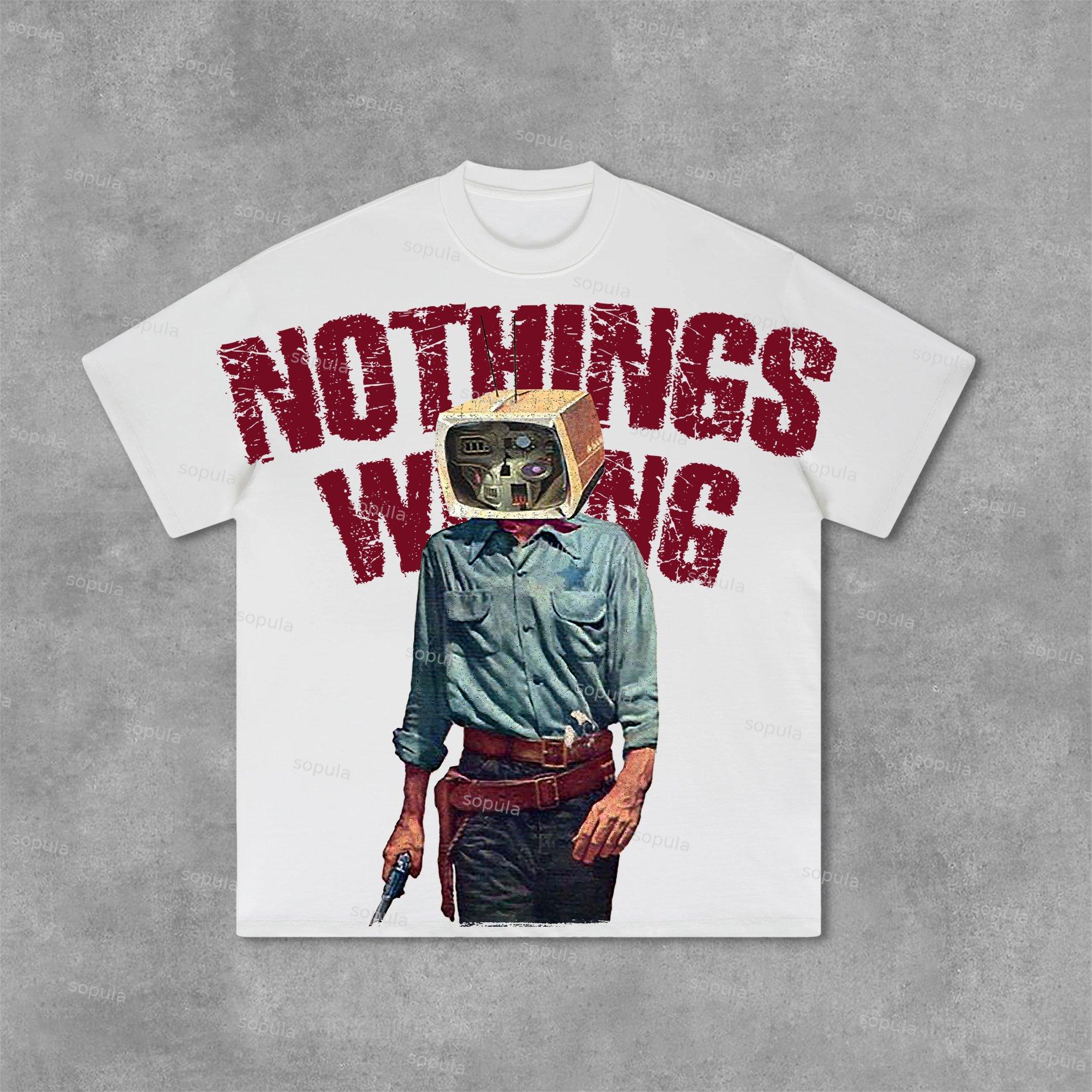 Sopula Men's Nothing Wrong Graphic Cotton T-Shirt Product Image