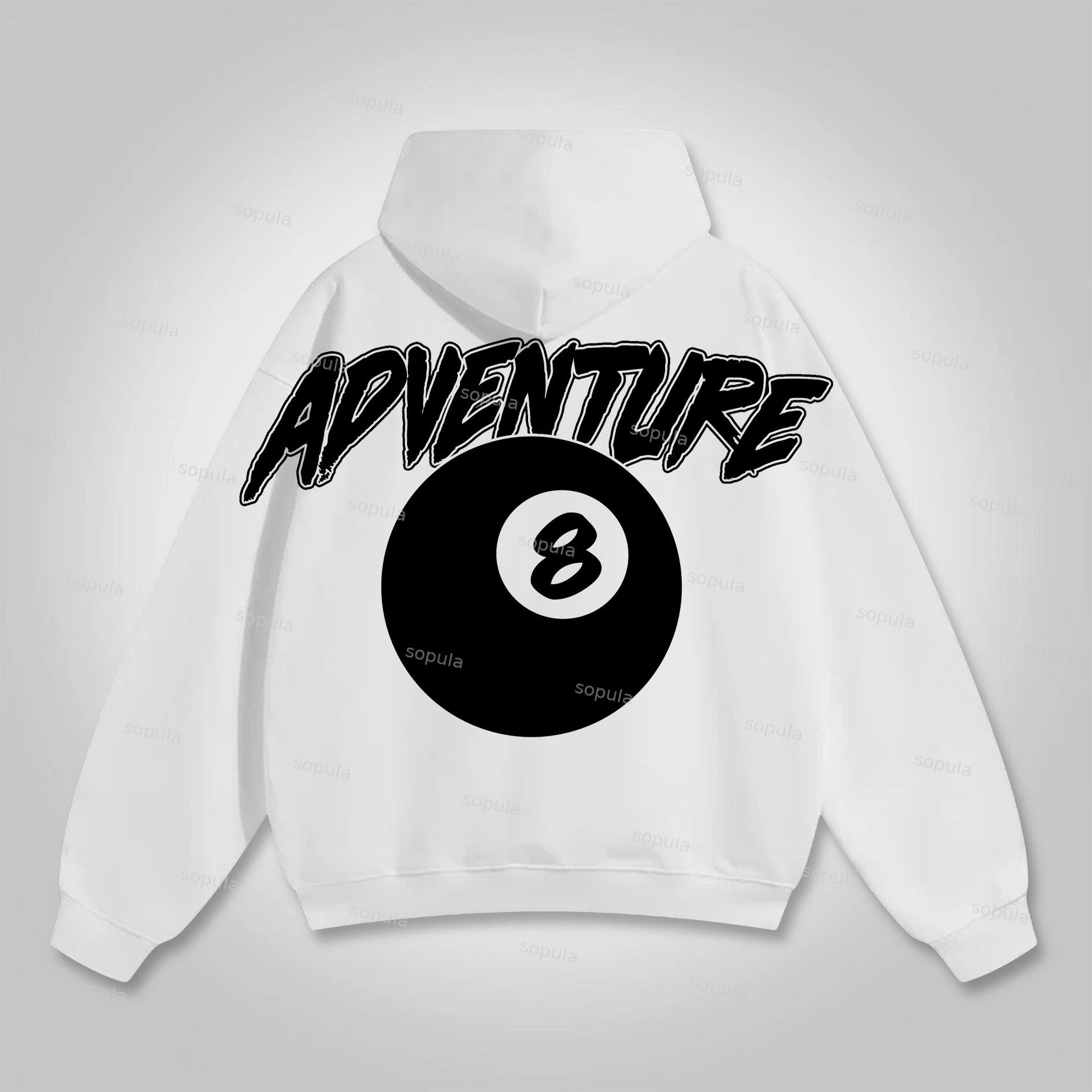 Sopula Vintage Black 8 Ball Graphic Pocket Hoodie Product Image